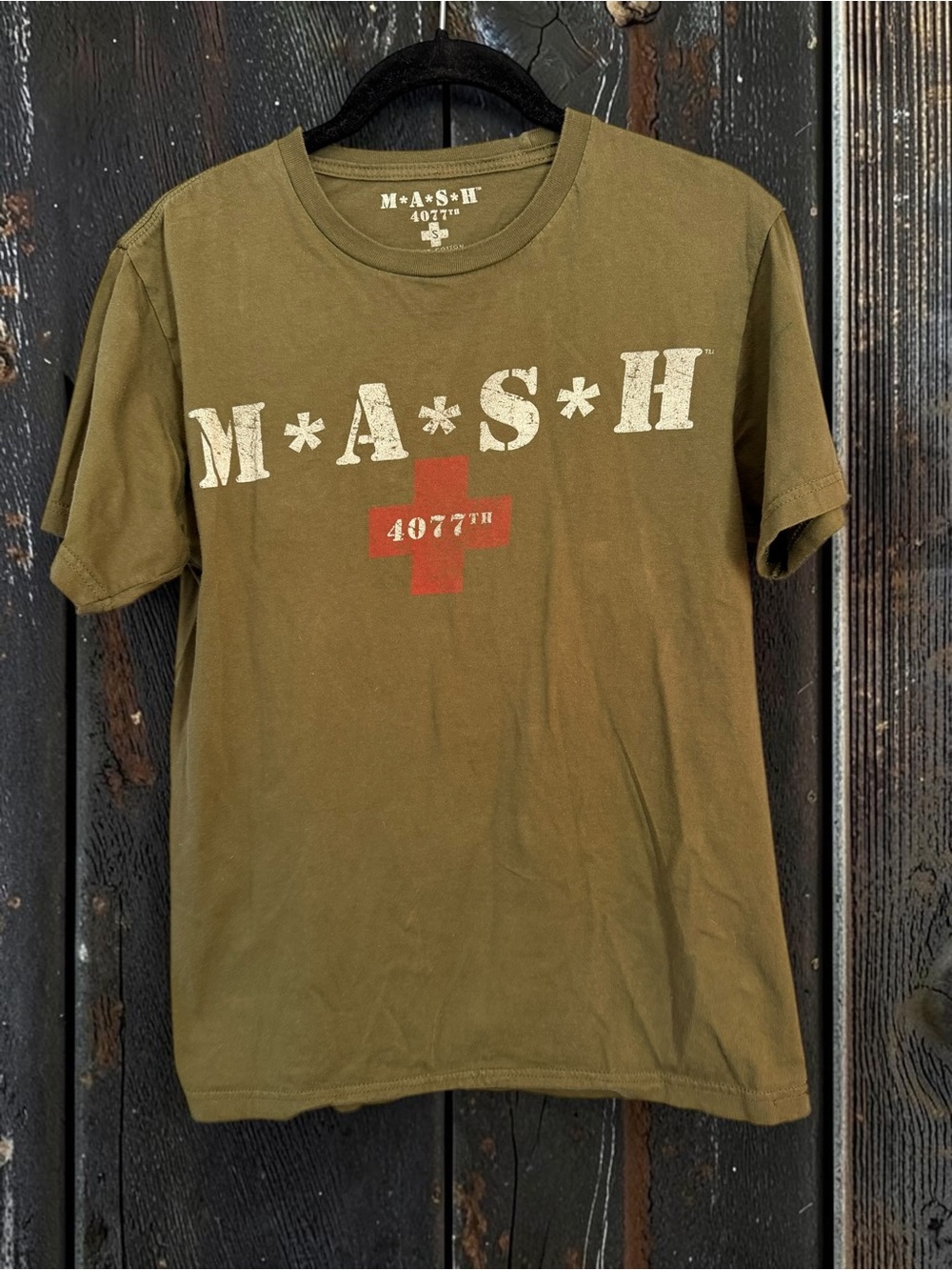 MASH 4077th Graphic Tee Small Olive Green Vintage TV Retro Army Tee - Picture 1 of 5